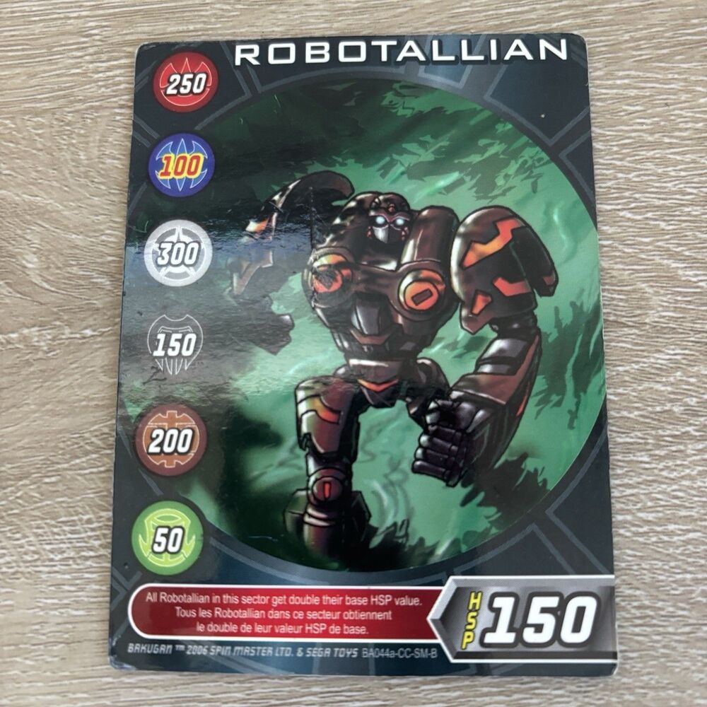 Bakugan 2006 Spin Master Sega Robotallian Gate Card BA044a-CC-SM-B Vintage Rare